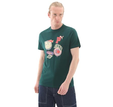 Puma Wardrobe Ess Graphic Tee Erkek T-Shirt Yeşil