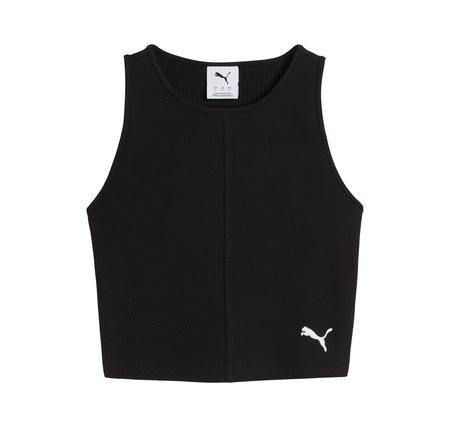 Puma Wardrobe Ess Ribbed Crop Top Kadın T-Shirt Siyah