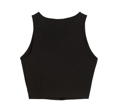 Puma Wardrobe Ess Ribbed Crop Top Kadın T-Shirt Siyah