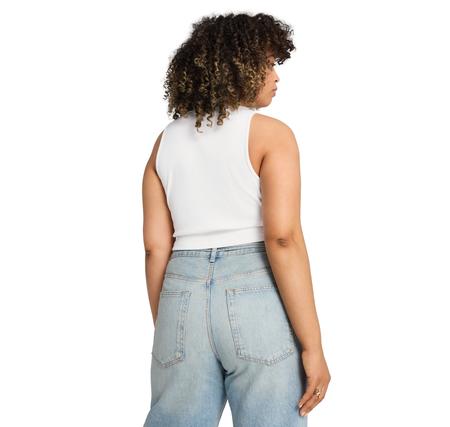 Puma Wardrobe Ess Ribbed Crop Top Kadın T-Shirt Beyaz