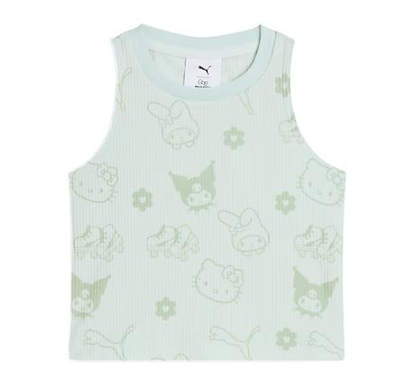 Puma X Hk&Fr Ribbed Tank Top Çocuk T-Shirt Yeşil