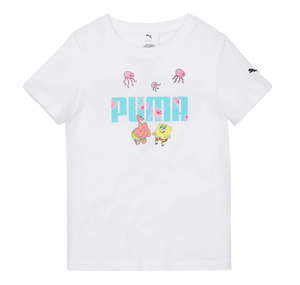 Puma  X Spongebob Logo Tee Çocuk T-Shirt Beyaz 0