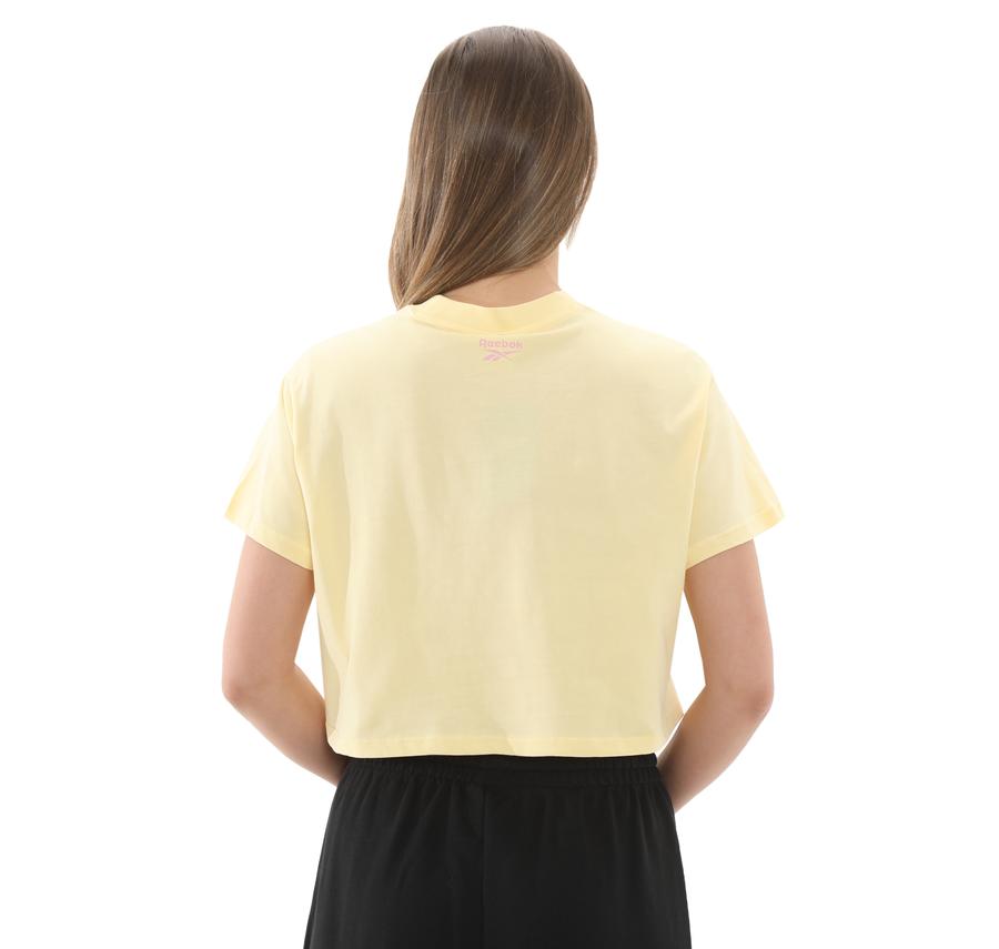 Reebok 5M Check Crop Tee Kadın T-Shirt Sarı Reebok 5M Check Crop Tee Kadın T-Shirt Sarı