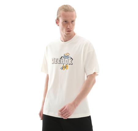 Reebok 5M Funny Tee Erkek T-Shirt Beyaz