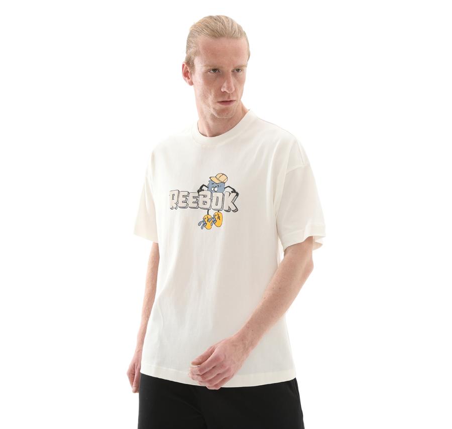 Reebok 5M Funny Tee Erkek T-Shirt Beyaz Reebok 5M Funny Tee Erkek T-Shirt Beyaz