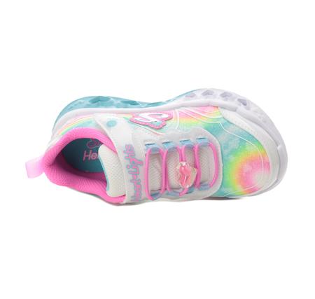 Skechers Flutter Heart Lights - Groovy Swirl Çocuk Spor Ayakkabı Beyaz