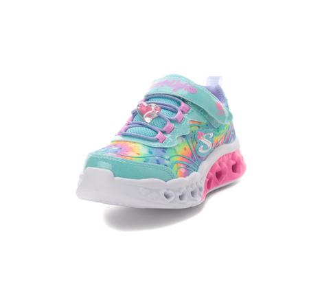 Skechers Flutter Heart Lights - Groovy Swirl Çocuk Spor Ayakkabı Yeşil