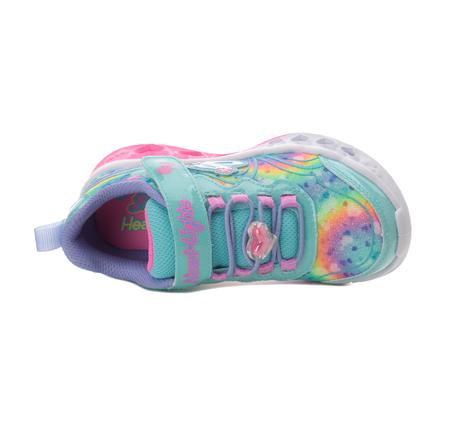 Skechers Flutter Heart Lights - Groovy Swirl Çocuk Spor Ayakkabı Yeşil