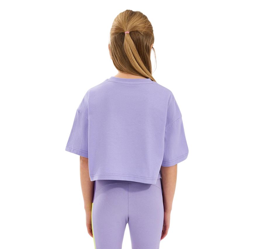 Skechers G Graphıc Tee Crop T-Shirt Çocuk T-Shirt Mor Skechers G Graphıc Tee Crop T-Shirt Çocuk T-Shirt Mor