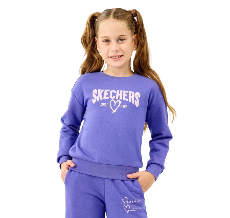 Skechers G Lw Fleece Crewneck Sweatshirt Çocuk Sweatshirt Mavi Skechers G Lw Fleece Crewneck Sweatshirt Çocuk Sweatshirt Mavi