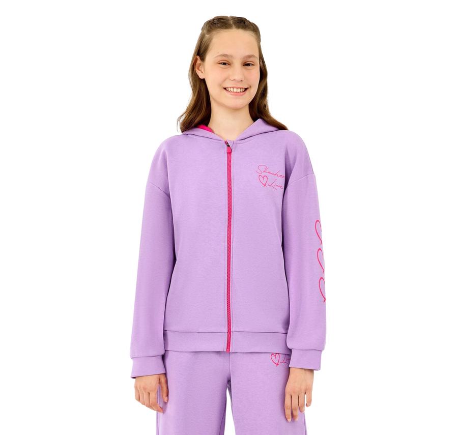 Skechers G Lw Fleece Full Zıp Sweatshirt Çocuk Ceket Mor Skechers G Lw Fleece Full Zıp Sweatshirt Çocuk Ceket Mor