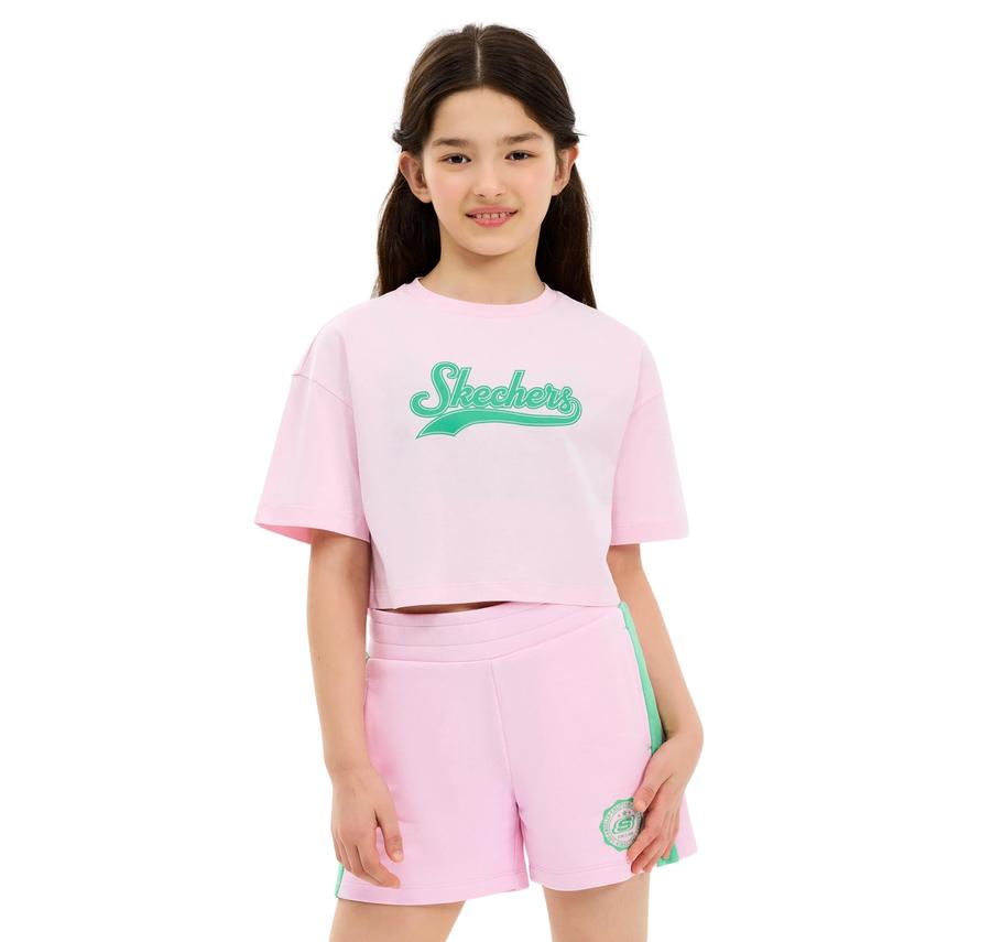 Skechers G Lw Fleece Sweat Short Çocuk Pembe Skechers G Lw Fleece Sweat Short Çocuk Pembe