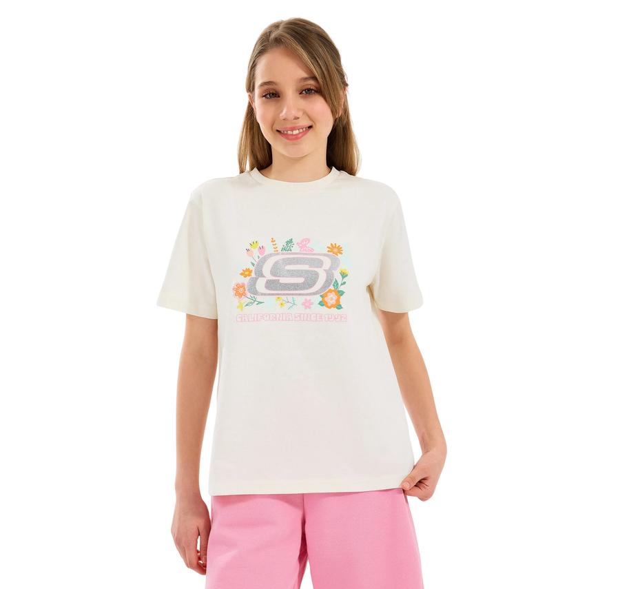 Skechers G Regular Fit Graphic Tee T-Shirt Çocuk T-Shirt Beyaz Skechers G Regular Fit Graphic Tee T-Shirt Çocuk T-Shirt Beyaz