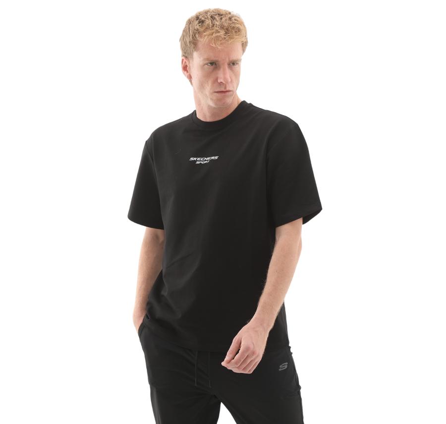 Skechers Graphic T-Shirt M Short Sleeve Erkek T-Shirt Siyah Skechers Graphic T-Shirt M Short Sleeve Erkek T-Shirt Siyah