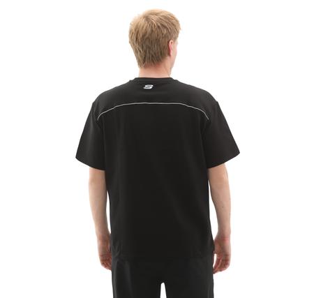 Skechers Graphic T-Shirt M Short Sleeve Erkek T-Shirt Siyah
