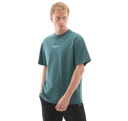 Skechers Graphic T-Shirt M Short Sleeve Erkek T-Shirt Turkuaz