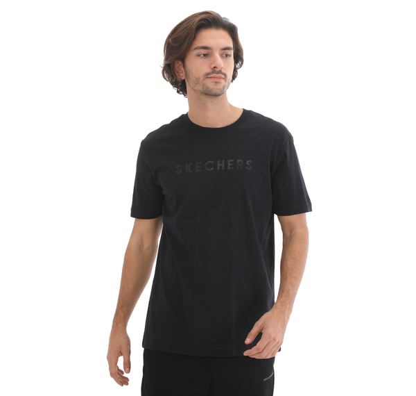 Skechers M Camo Logo T-Shirt Erkek T-Shirt Siyah