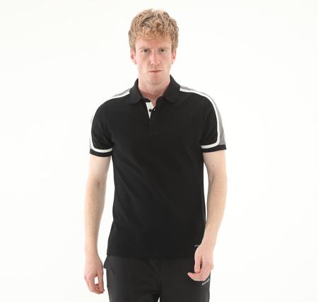 Skechers M Color Block Polo Erkek T-Shirt Siyah