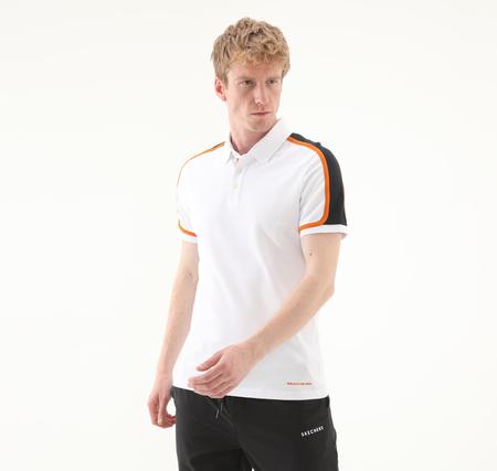 Skechers M Color Block Polo Erkek T-Shirt Beyaz