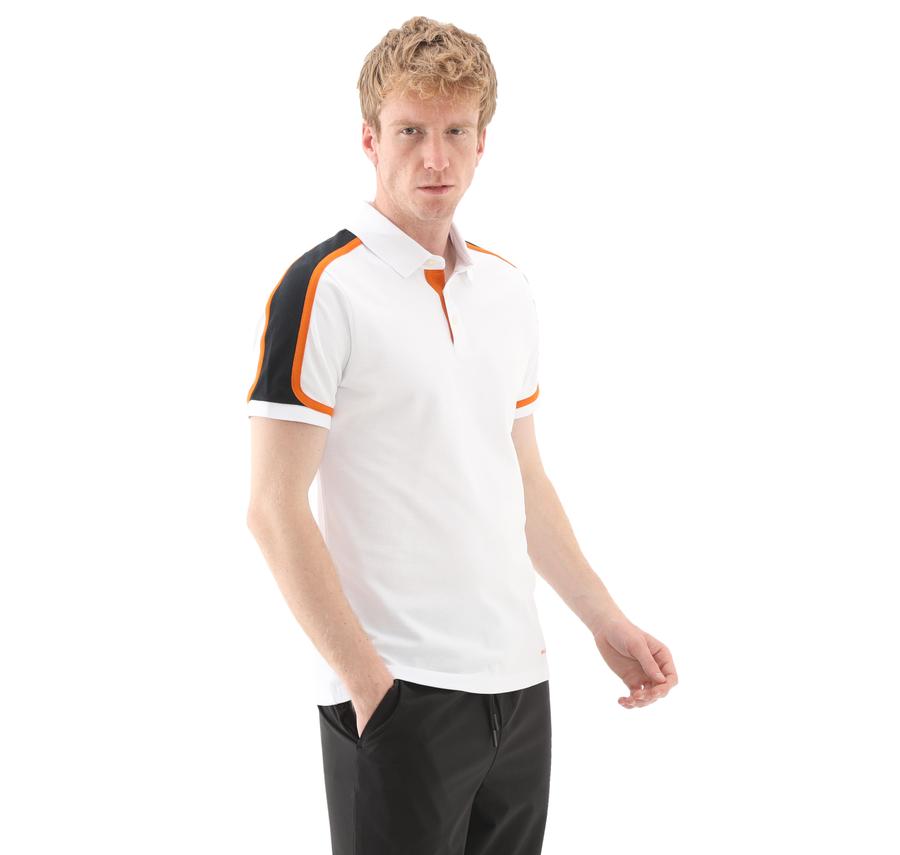Skechers M Color Block Polo Erkek T-Shirt Beyaz Skechers M Color Block Polo Erkek T-Shirt Beyaz