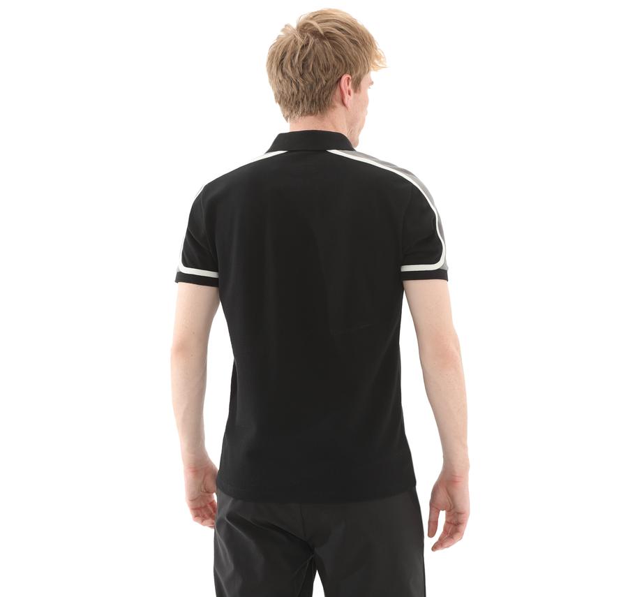 Skechers M Color Block Polo Erkek T-Shirt Siyah Skechers M Color Block Polo Erkek T-Shirt Siyah