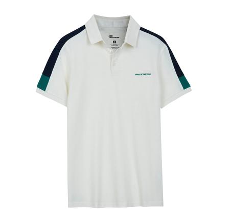 Skechers M Colorblock Polo T-Shirt Erkek T-Shirt Beyaz