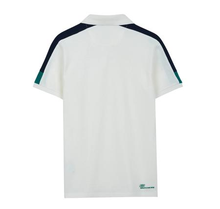 Skechers M Colorblock Polo T-Shirt Erkek T-Shirt Beyaz