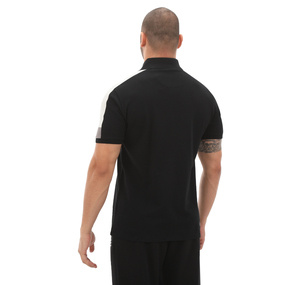 Skechers M Colorblock Polo T-Shirt Erkek T-Shirt Siyah