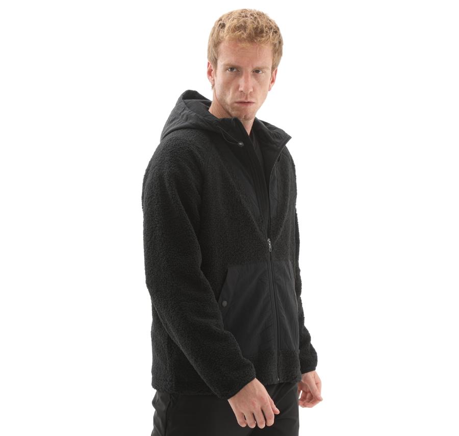 Skechers M Comfort Hoodie Sherpa Jacket Erkek Ceket Siyah Skechers M Comfort Hoodie Sherpa Jacket Erkek Ceket Siyah