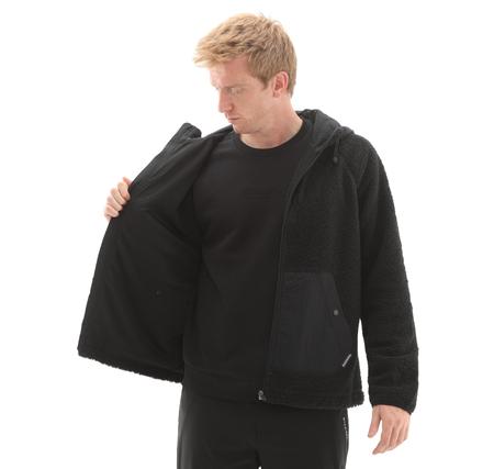 Skechers M Comfort Hoodie Sherpa Jacket Erkek Ceket Siyah Skechers M Comfort Hoodie Sherpa Jacket Erkek Ceket Siyah