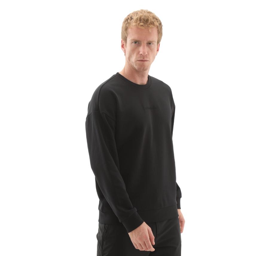Skechers M Essential Crewneck Sweatshirt Erkek Siyah Skechers M Essential Crewneck Sweatshirt Erkek Siyah