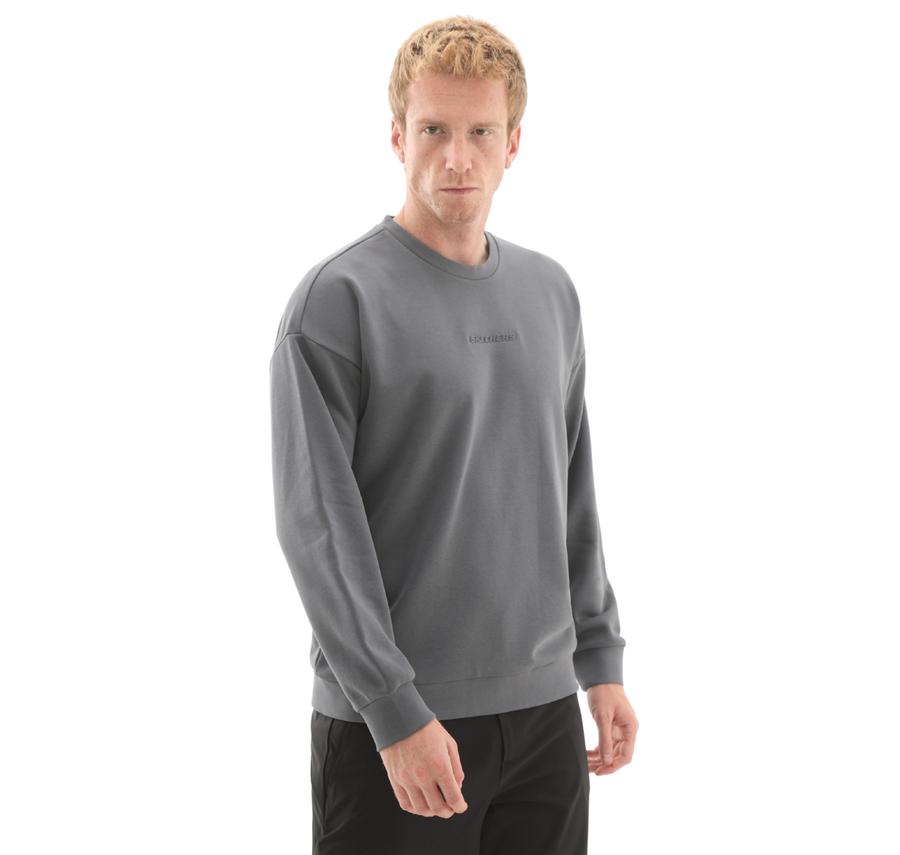 Skechers M Essential Crewneck Sweatshirt Erkek Sweatshirt Gri Skechers M Essential Crewneck Sweatshirt Erkek Sweatshirt Gri