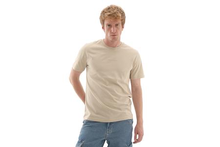 Skechers M Essential T-Shirt Erkek T-Shirt Krem