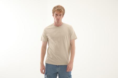 Skechers M Essential T-Shirt Erkek T-Shirt Krem