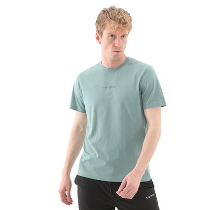 Skechers M Essential T-Shirt Erkek T-Shirt Yeşil