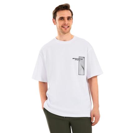 Skechers M Heavyweight Graphic Tee T-Shirt Erkek T-Shirt Beyaz