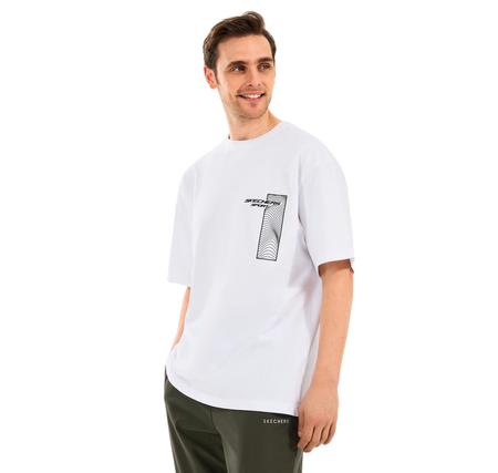 Skechers M Heavyweight Graphic Tee T-Shirt Erkek T-Shirt Beyaz