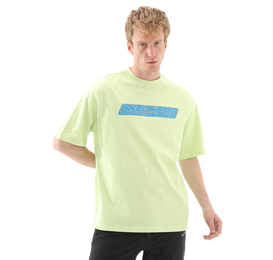 Skechers M Heavyweight Graphic Tee T-Shirt Erkek T-Shirt Yeşil Skechers M Heavyweight Graphic Tee T-Shirt Erkek T-Shirt Yeşil