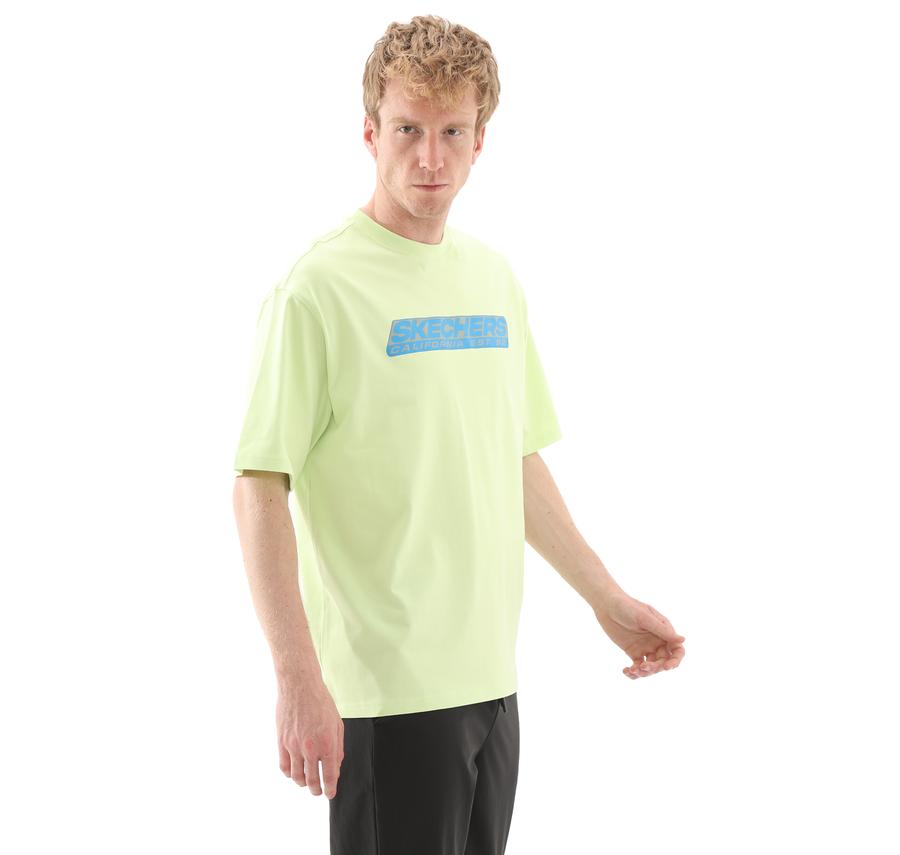 Skechers M Heavyweight Graphic Tee T-Shirt Erkek T-Shirt Yeşil Skechers M Heavyweight Graphic Tee T-Shirt Erkek T-Shirt Yeşil