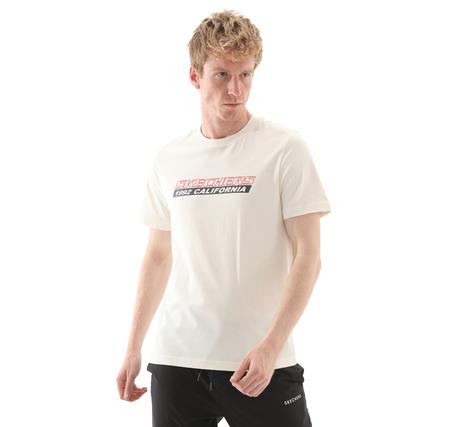 Skechers M Lightweight Graphic Tee T-Shirt Erkek T-Shirt Krem