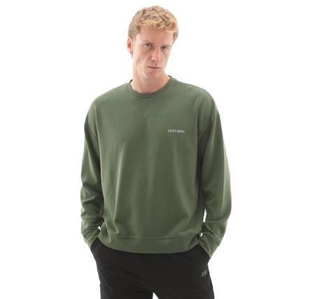 Skechers M Loose Crewneck Sweatshirt Erkek Sweatshirt Yeşil