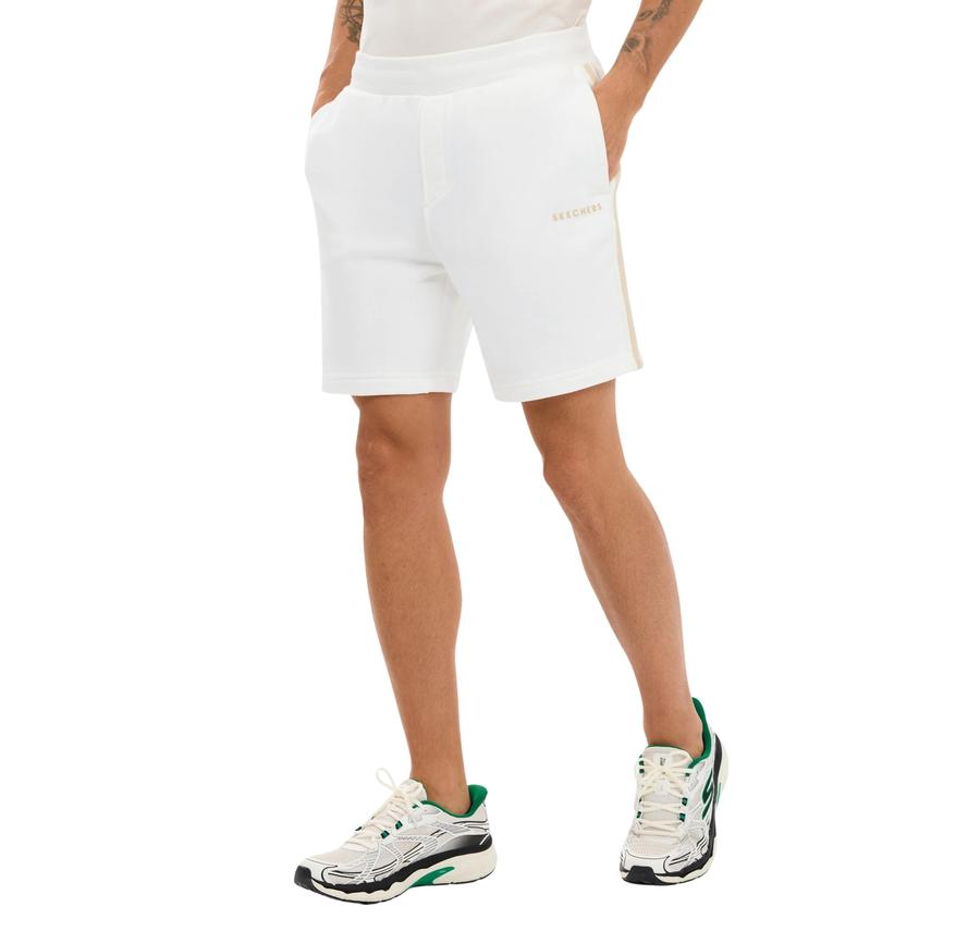 Skechers M Lw Fleece Sweat Short Erkek Beyaz Skechers M Lw Fleece Sweat Short Erkek Beyaz