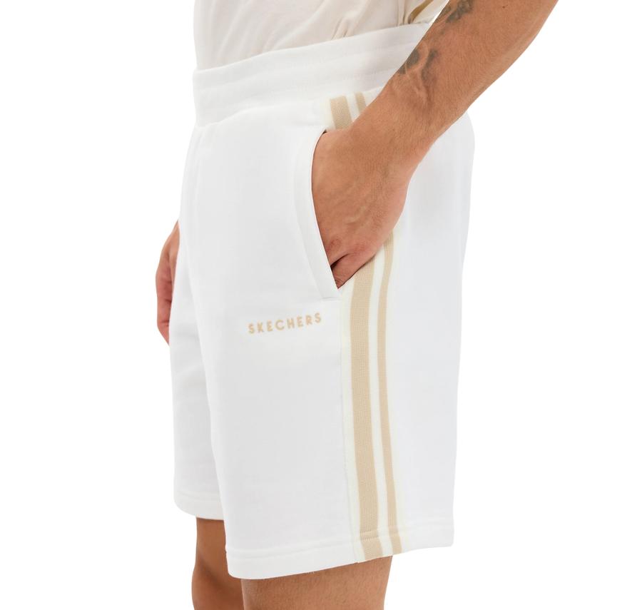 Skechers M Lw Fleece Sweat Short Erkek Beyaz Skechers M Lw Fleece Sweat Short Erkek Beyaz