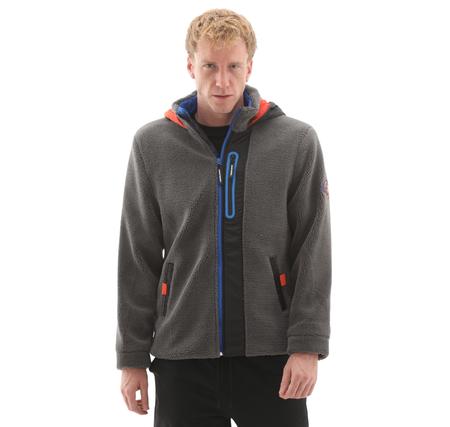Skechers M Outdoor Fleece Full Zip Sherpa Erkek Ceket Gri Skechers M Outdoor Fleece Full Zip Sherpa Erkek Ceket Gri
