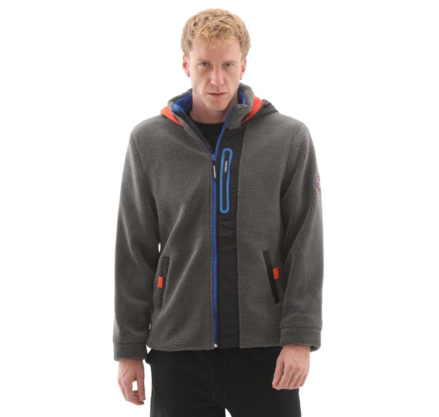 Skechers M Outdoor Fleece Full Zip Sherpa Erkek Ceket Gri Skechers M Outdoor Fleece Full Zip Sherpa Erkek Ceket Gri
