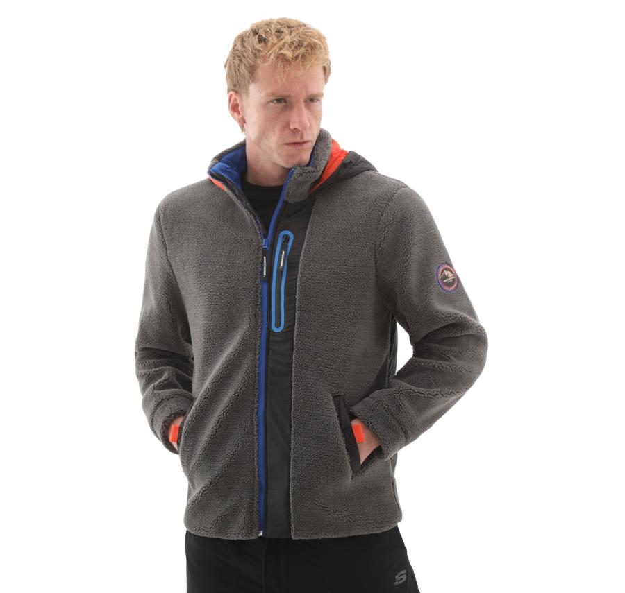 Skechers M Outdoor Fleece Full Zip Sherpa Erkek Ceket Gri Skechers M Outdoor Fleece Full Zip Sherpa Erkek Ceket Gri