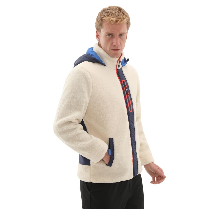 Skechers M Outdoor Fleece Full Zip Sherpa Erkek Ceket Krem Skechers M Outdoor Fleece Full Zip Sherpa Erkek Ceket Krem
