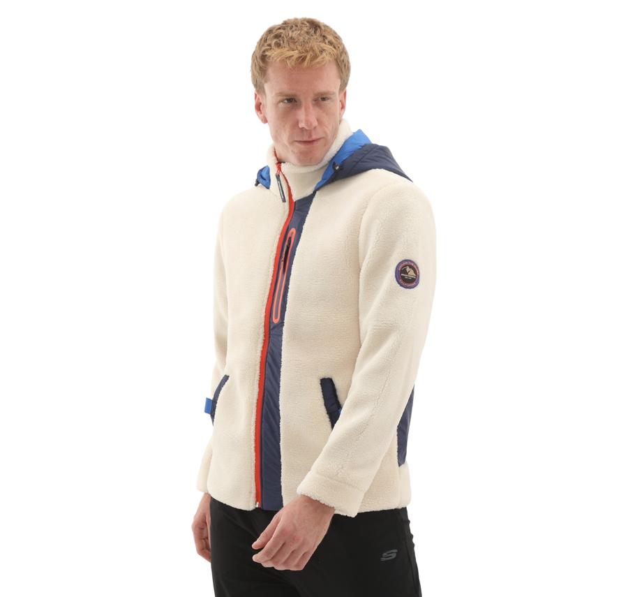 Skechers M Outdoor Fleece Full Zip Sherpa Erkek Ceket Krem Skechers M Outdoor Fleece Full Zip Sherpa Erkek Ceket Krem
