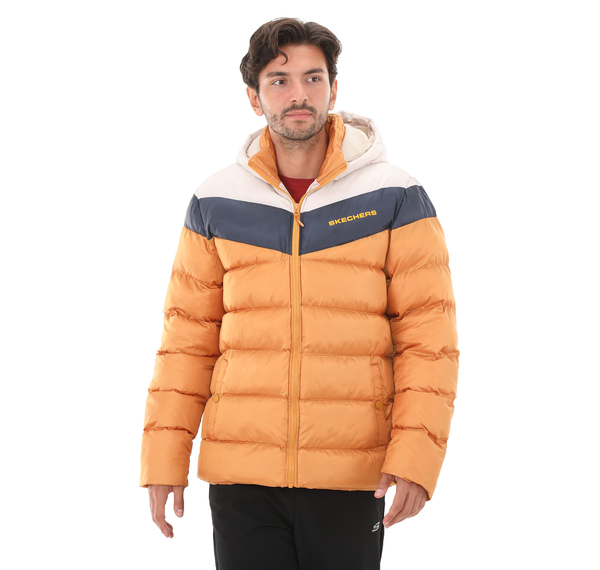 Skechers M Outerwear Colorblock Padded Jacket Erkek Mont Sarı Skechers M Outerwear Colorblock Padded Jacket Erkek Mont Sarı