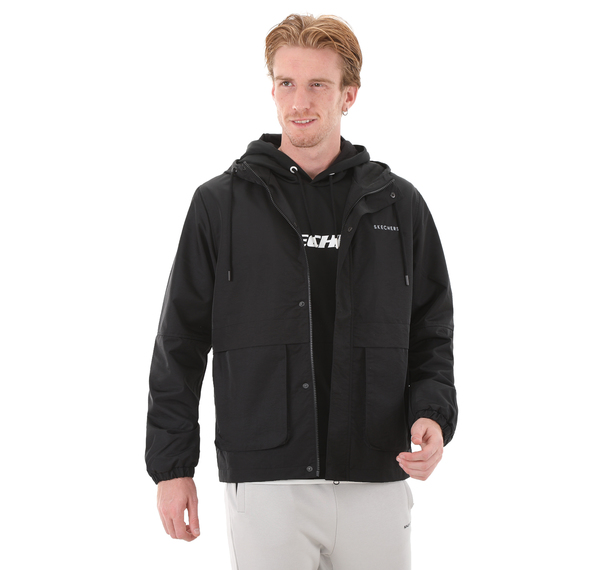Skechers M Outerwear Colorblock Rain Jacket Erkek Ceket Siyah